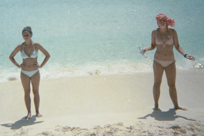 Sarah and Kelly posing on the playa