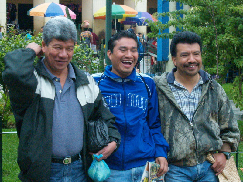 Jose Geronimo, Jose Luis & Hector, Plaza Cataluna, San Juan, Guatemala, January 11, 2006
