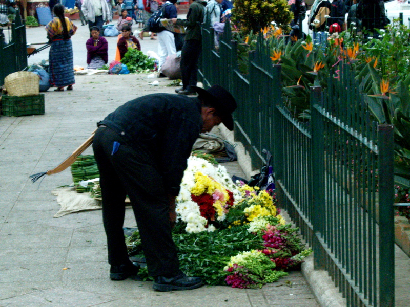 Flores, Plaza Cataluna, San Juan, Guatemala, January 11, 2006