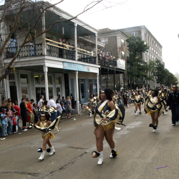 Mardi Gras, New Orleans, February 2, 2008 -- Eleanor McMan Flags