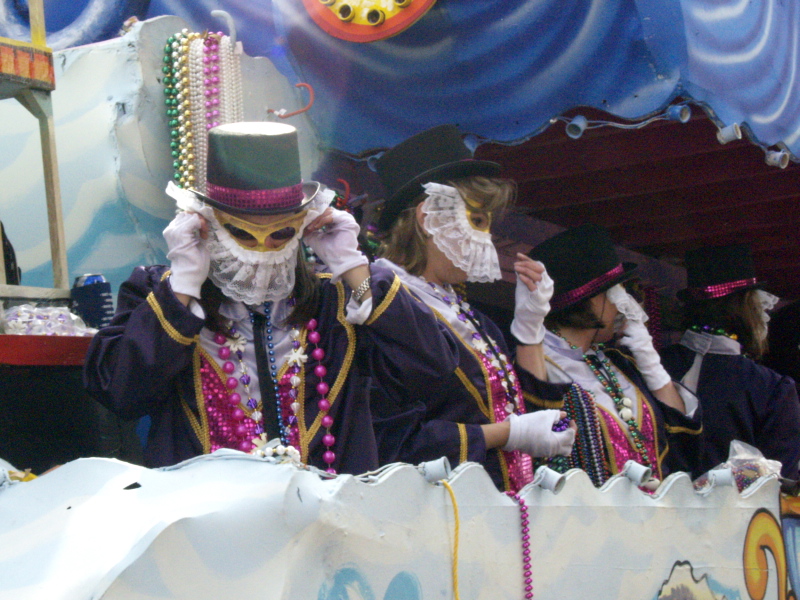 Mardi Gras, New Orleans, February 2, 2008 -- Krewe of Iris Showboat Riders