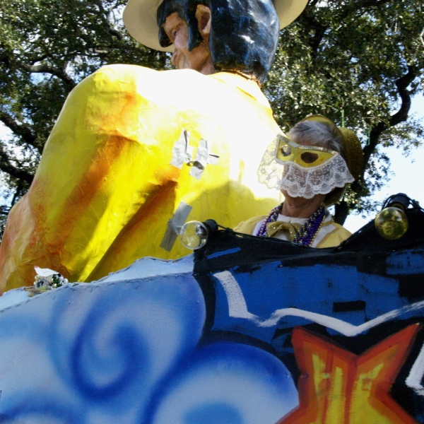 Mardi Gras, New Orleans, February 2, 2008 -- Krewe of Iris Oklahoma Rider