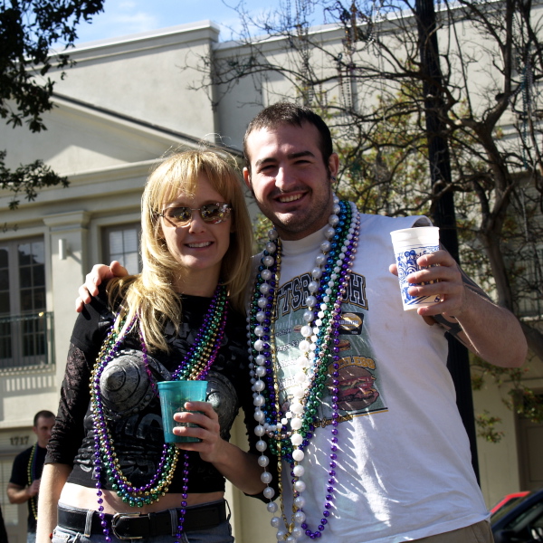 Mardi Gras, New Orleans, February 2, 2008 -- Revelers
