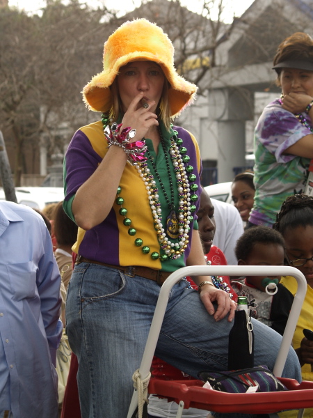 Mardi Gras, New Orleans, February 5, 2008 -- St Charles Ave Reveler