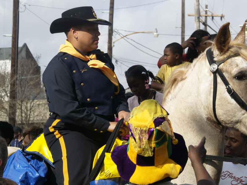 Mardi Gras, New Orleans, February 5, 2008 -- Zulu Social Aid & Pleasure Club Buffalo Soldier