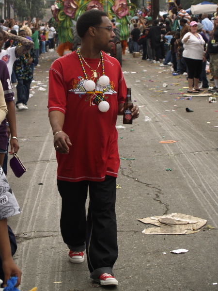 Mardi Gras, New Orleans, February 5, 2008 -- St Charles Ave Reveler