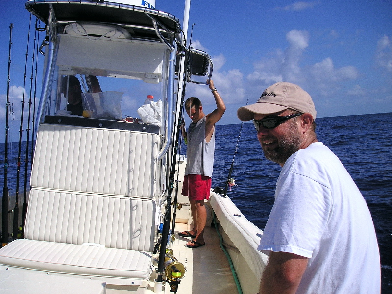 Jim & Ben, ready for action aboard the Third Generation, July 14, 2004